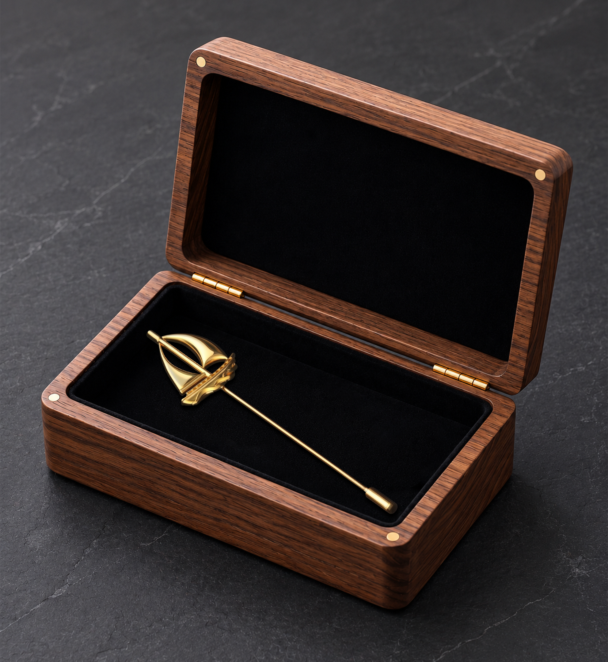 The Voyager Brass Sailing Brooch