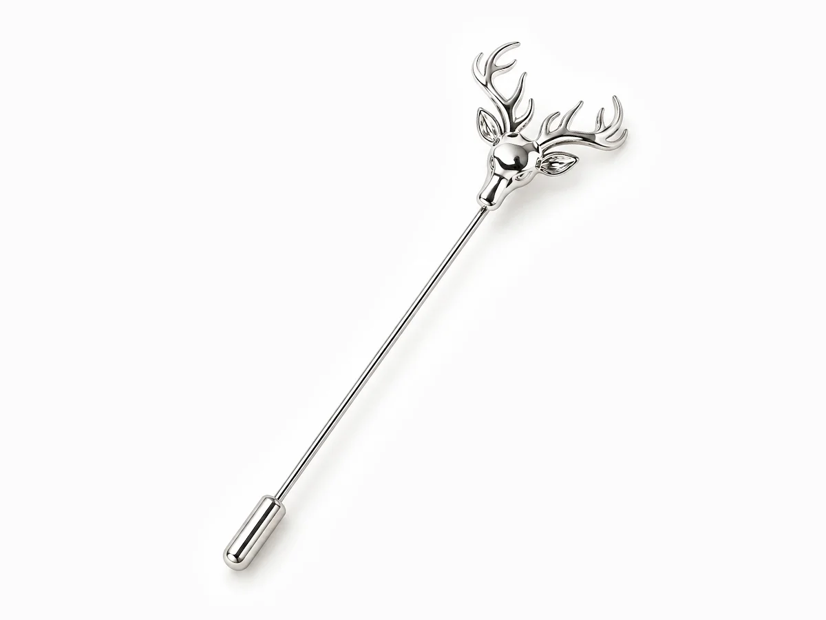 The Mystic Stag Brooch-Platinum