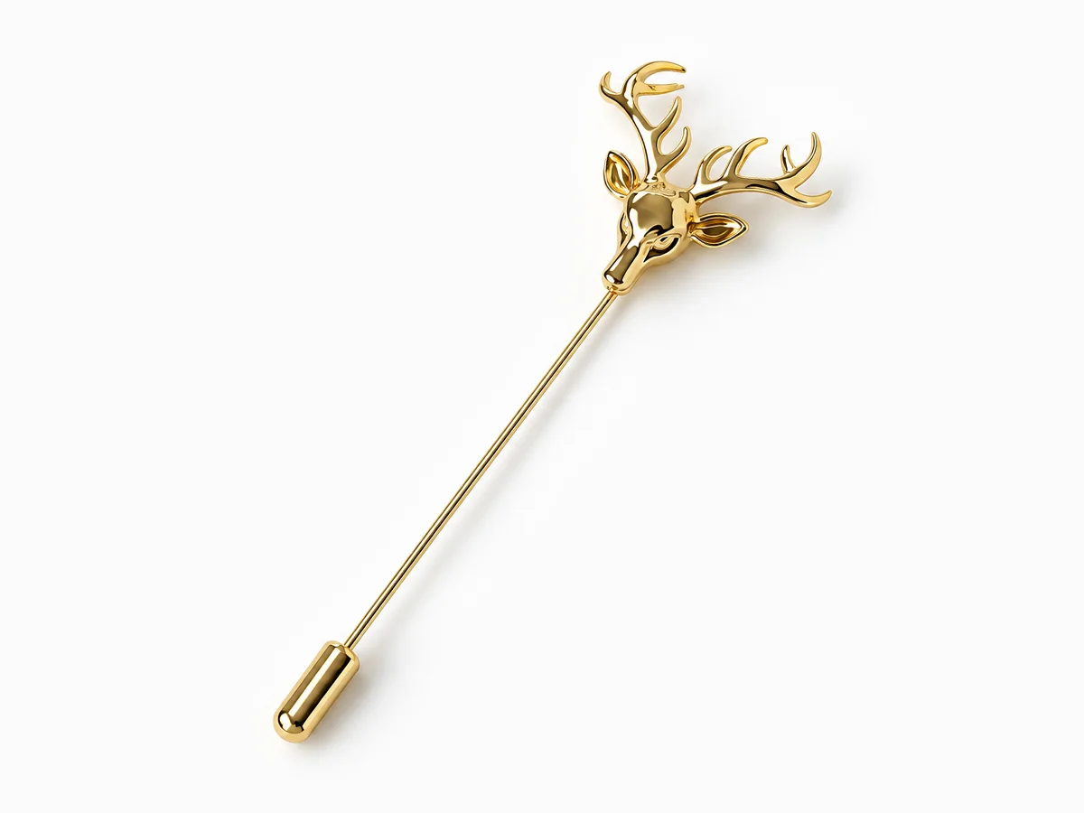 The Mystic Stag Brooch-Gold
