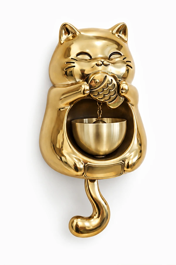 Solid Brass Lucky Cat Door Bell – Shop at Oricast